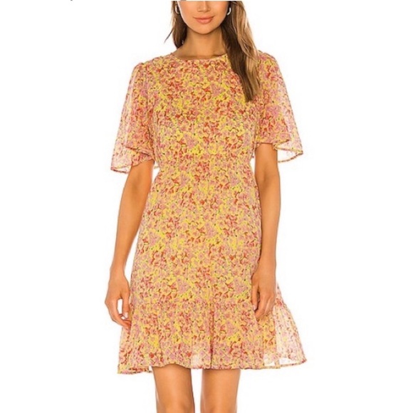 knee length dresses for ladies Genovia Crinkle Orange Mini Dress - US 16
